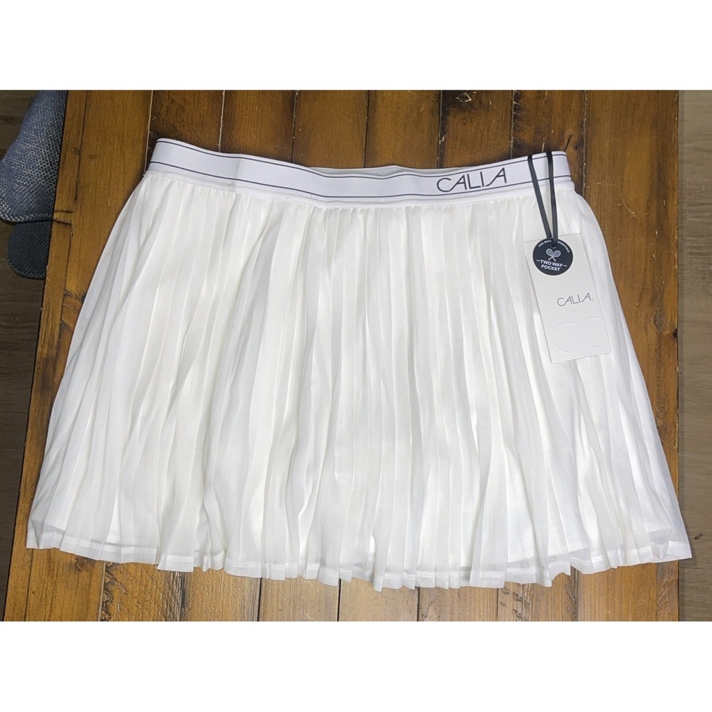 Calia Skort Court Pleated 15" Mesh High Rise Athletic Tennis Active Pickleball M